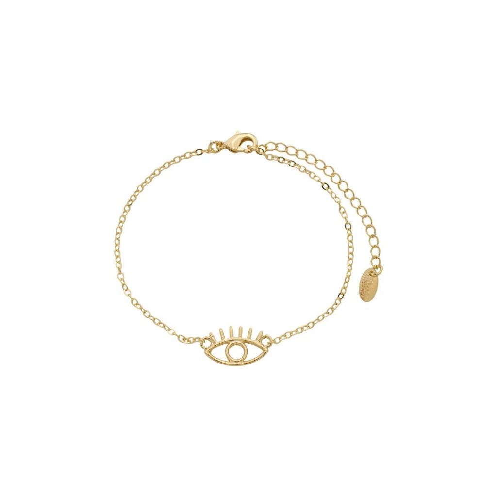 PULSEIRA ZOE OLHO GREGO FOLHEADA OURO 18K