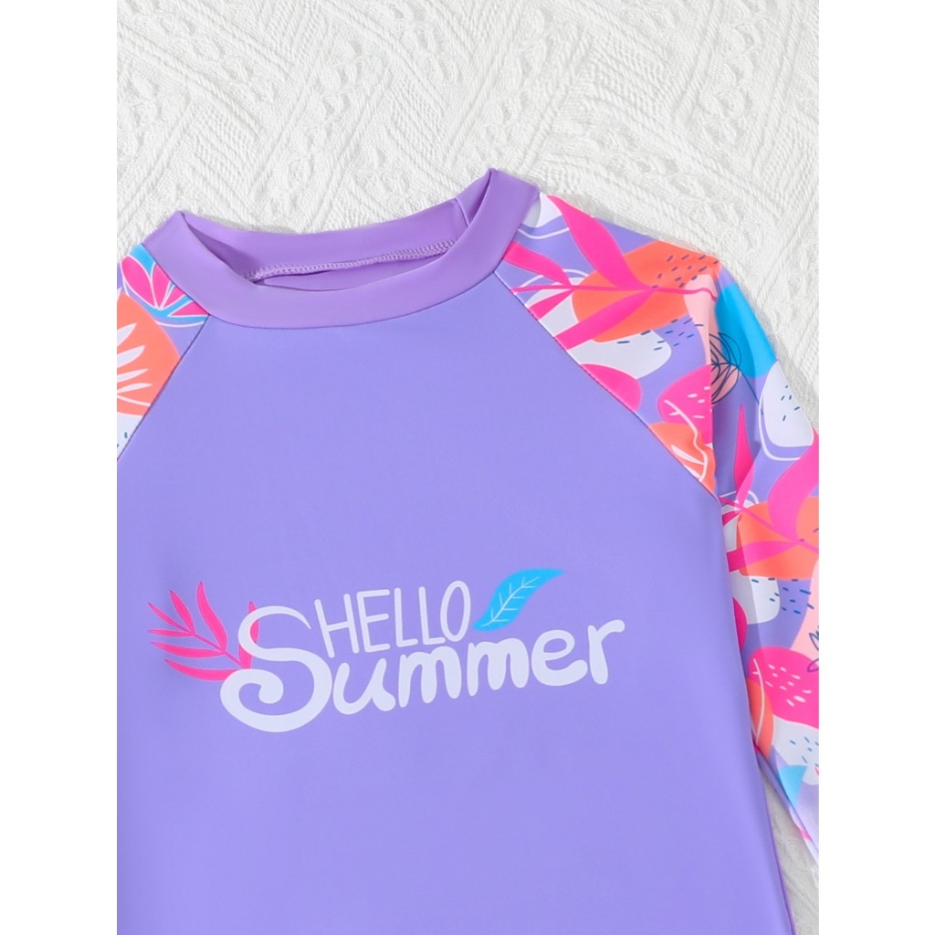 RWX VEST Conjunto Infantil Feminino UV com Blusa e Saia Estampada – Proteção e Estilo para o Verão 2025 I3631