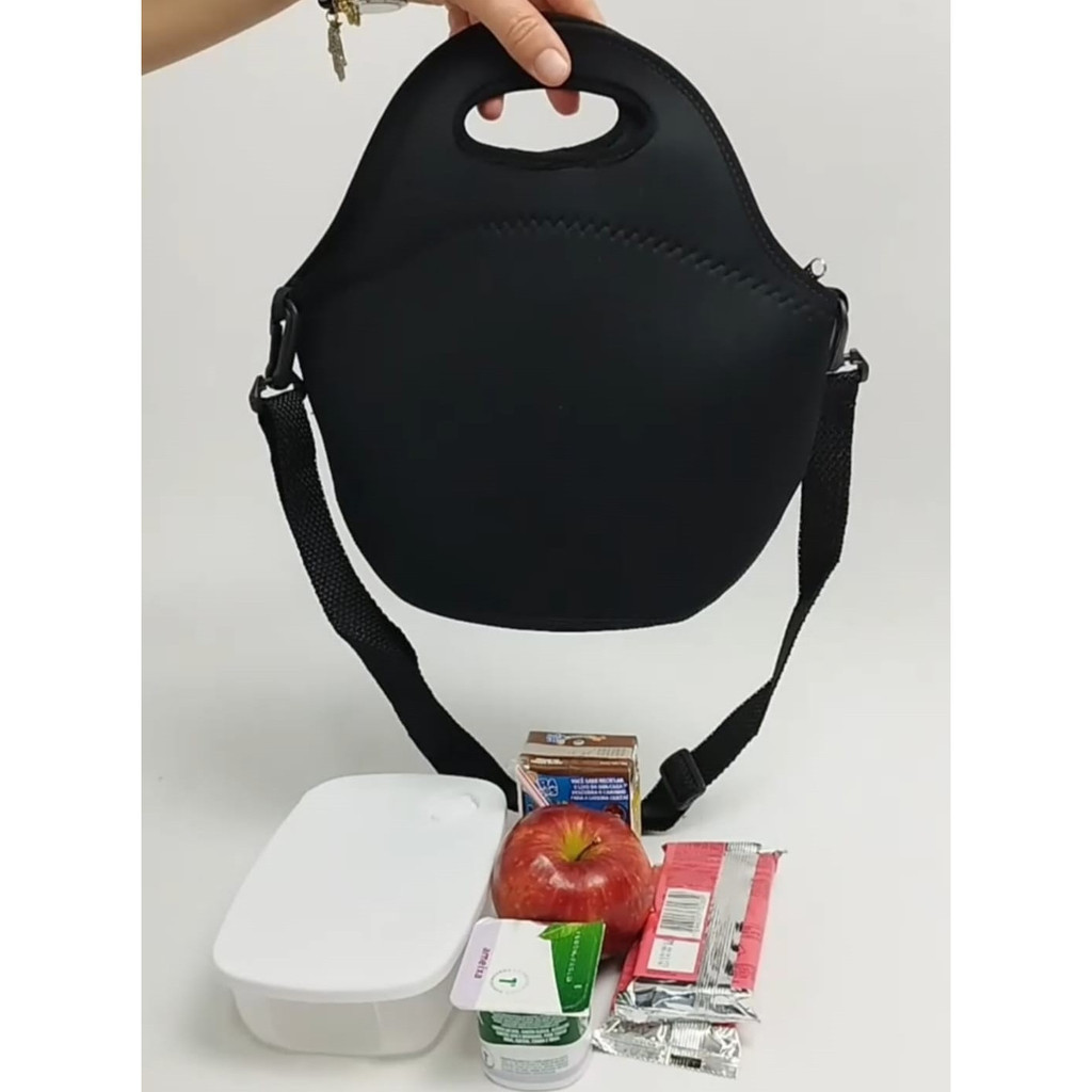 Bolsa Feminina Lancheira Térmica em Neoprene Com Alça Tiracolo Isoprene Unissex Várias Estampas