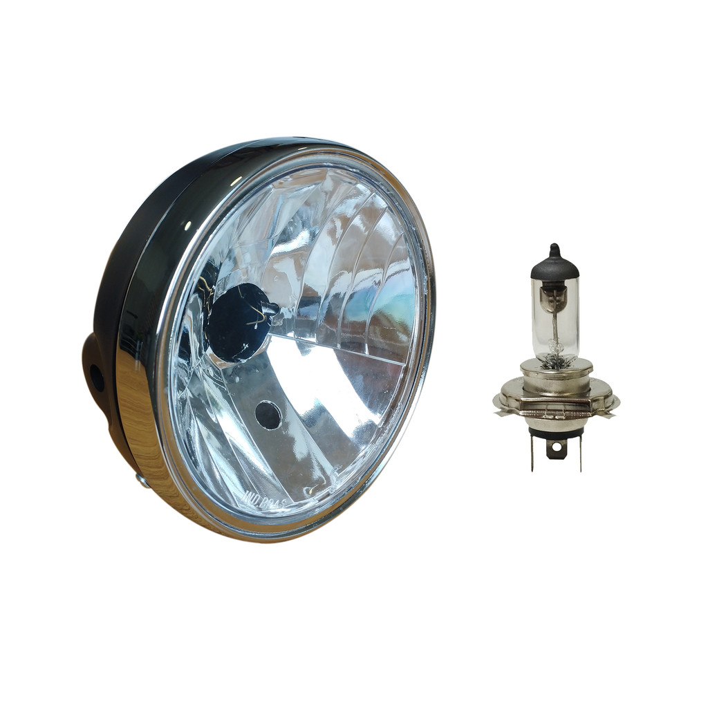 Farol Aro Metal Cromado + Lâmpada Halógena Suzuki Yes 125 2005 2006 2007 2008 2009 2010 2011 2012 2013 2014  2015