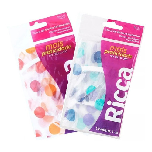 02 Un. Touca De Banho Ricca Estampada Impermeável