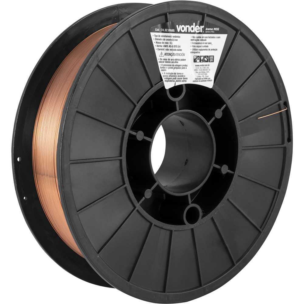 Arame MIG/MAG 0,6 mm Carretel Plástico Com 5 kg Vonder em Oferta na Shopee