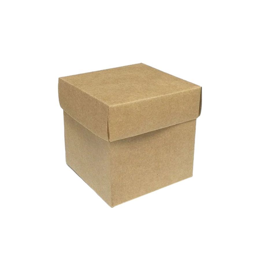 Caixa Cubo Para Panetone e Presente - P 6x6x6cm - Kraft - 10 unidades - Assk - Rizzo