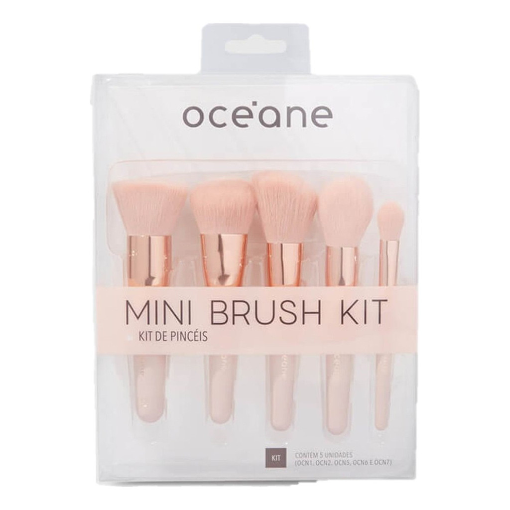 Mini Brush Kit Com 5 Pincéis De Maquiagem Océane- Mini Brush