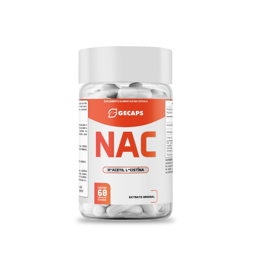 NAC N Acetil Cisteina acetilcisteína 600mg - 60Cáps Antioxidante em Oferta na Shopee