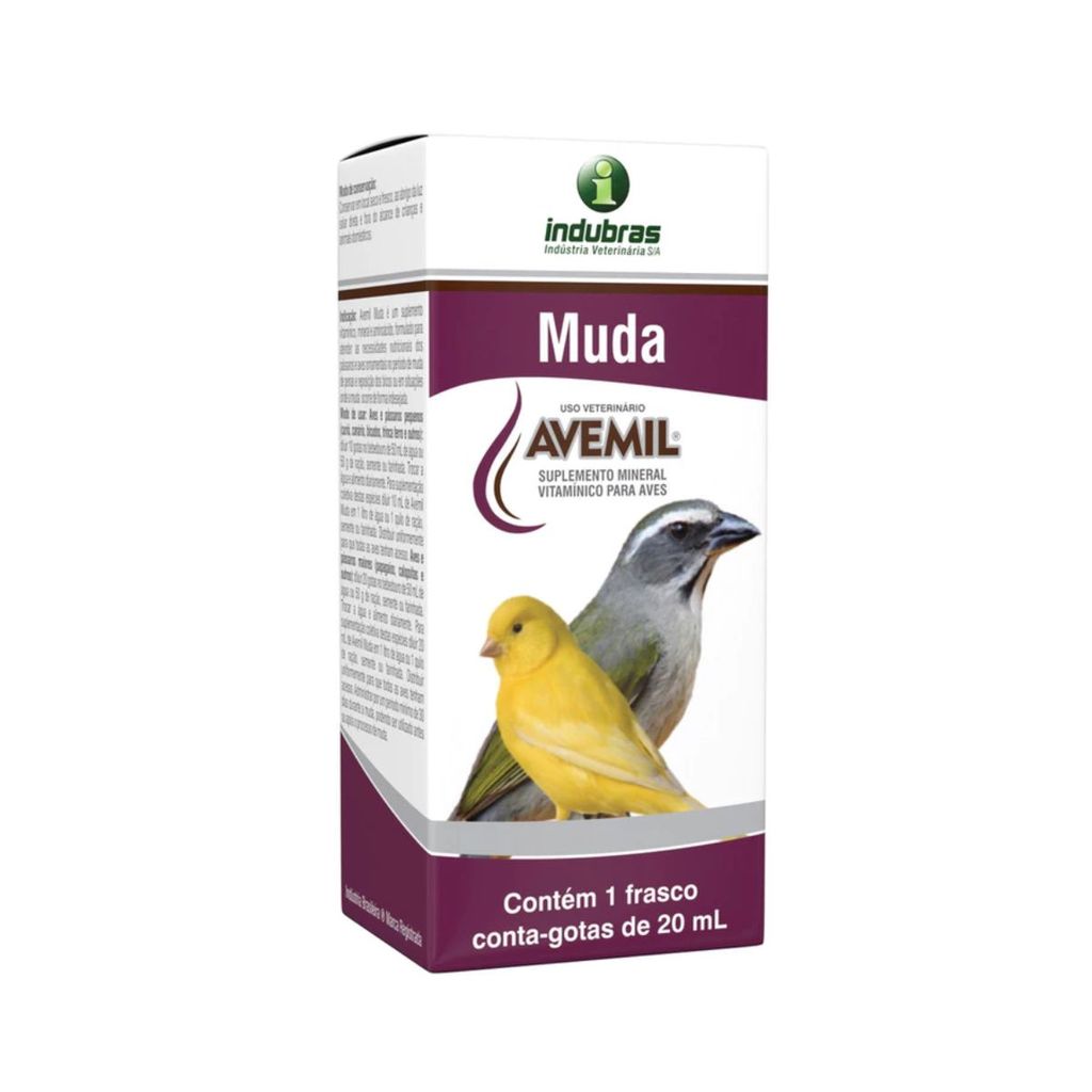 Avemil Muda 20ml Suplemento Vitamínico Para Pássaros e Aves em Oferta na Shopee