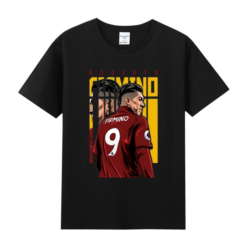 Camiseta Unissex Liverpool Firmino Futebol Youll Never Walk Alone Estilosa Confortável Moderna Moda Esportiva