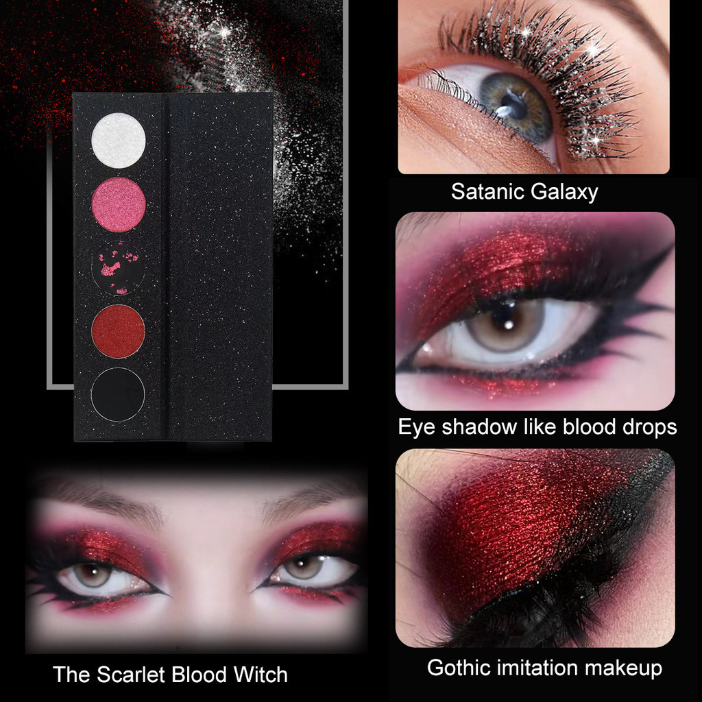 Paleta de Sombras 5 Cores Paleta de Sombras Escuras Longa Duração Não Borrada Metálica Perolada em Oferta na Shopee