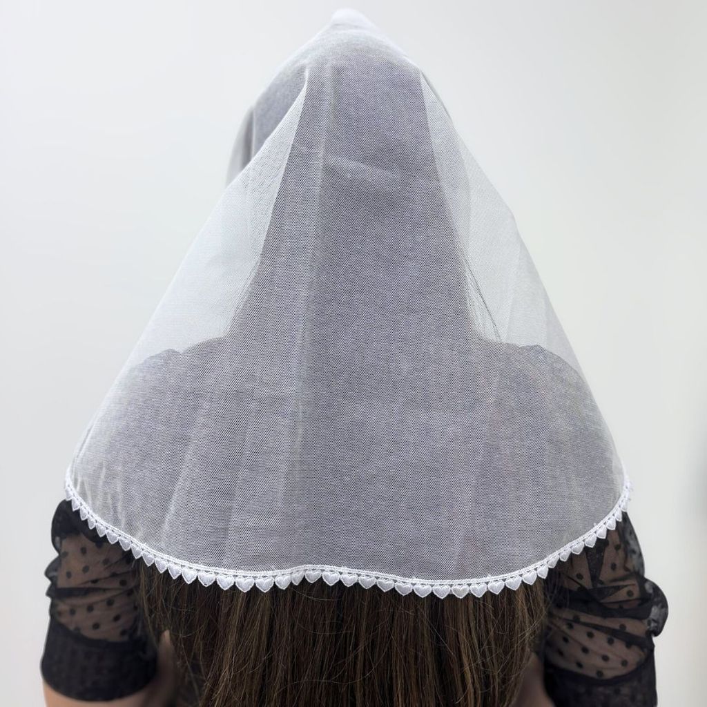 Véu Ccb Congregação Cristã Renda Coração Guipir Tule Algodão Adulto (Coração) em Oferta na Shopee