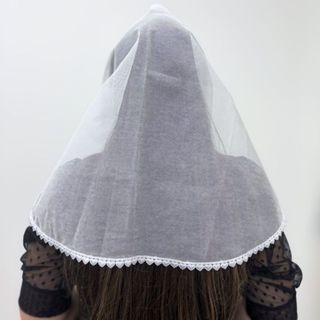 Véu Ccb Congregação Cristã Renda Coração Guipir Tule Algodão Adulto (Coração) em Oferta na Shopee