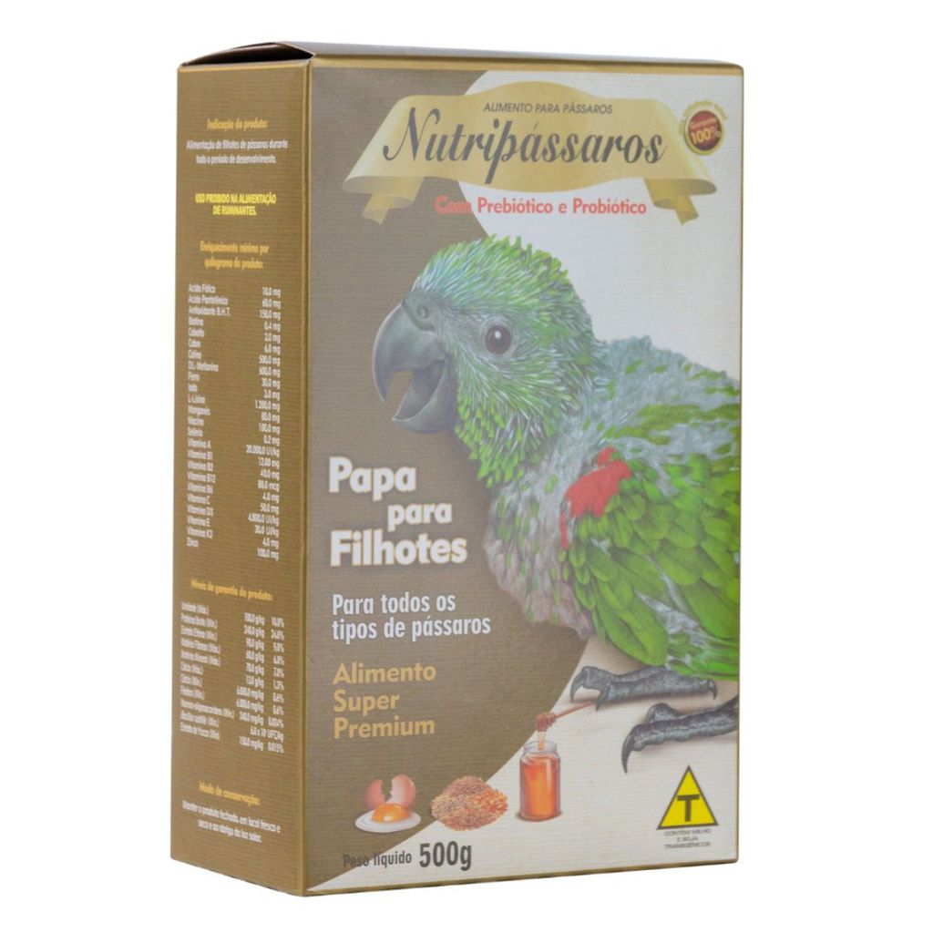 Ração Super Premium Papa Pássaro Filhote Nutripássaros 500g em Oferta na Shopee