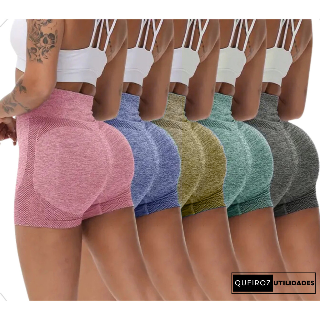 Short Empina Bumbum Fitness Feminino de Compressão - Esportiva - Academia - oferta!