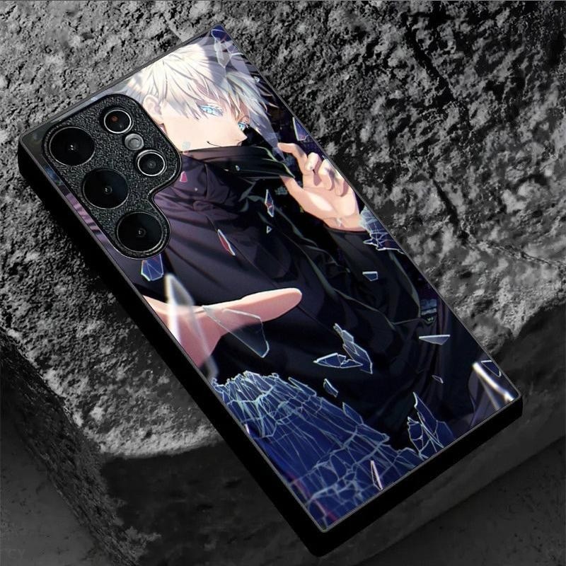 Satoru Gojo Jujutsu kaisen design Capa De Telefone De Vidro Para Samsung Galaxy S20 S21 S22 S23 S24 S25 Ultra Plus S23FE