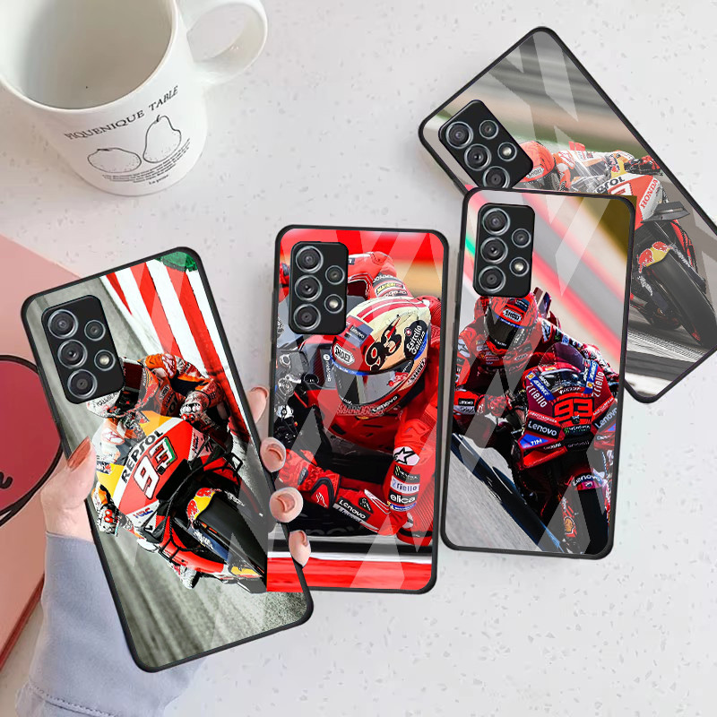 Marc Marquez 93 04 Capa De Telefone De Vidro Para Samsung Galaxy A16 A15 A25 A35 A55 A53 A54 A34 A14 A32 A52 4G 5G A56 A