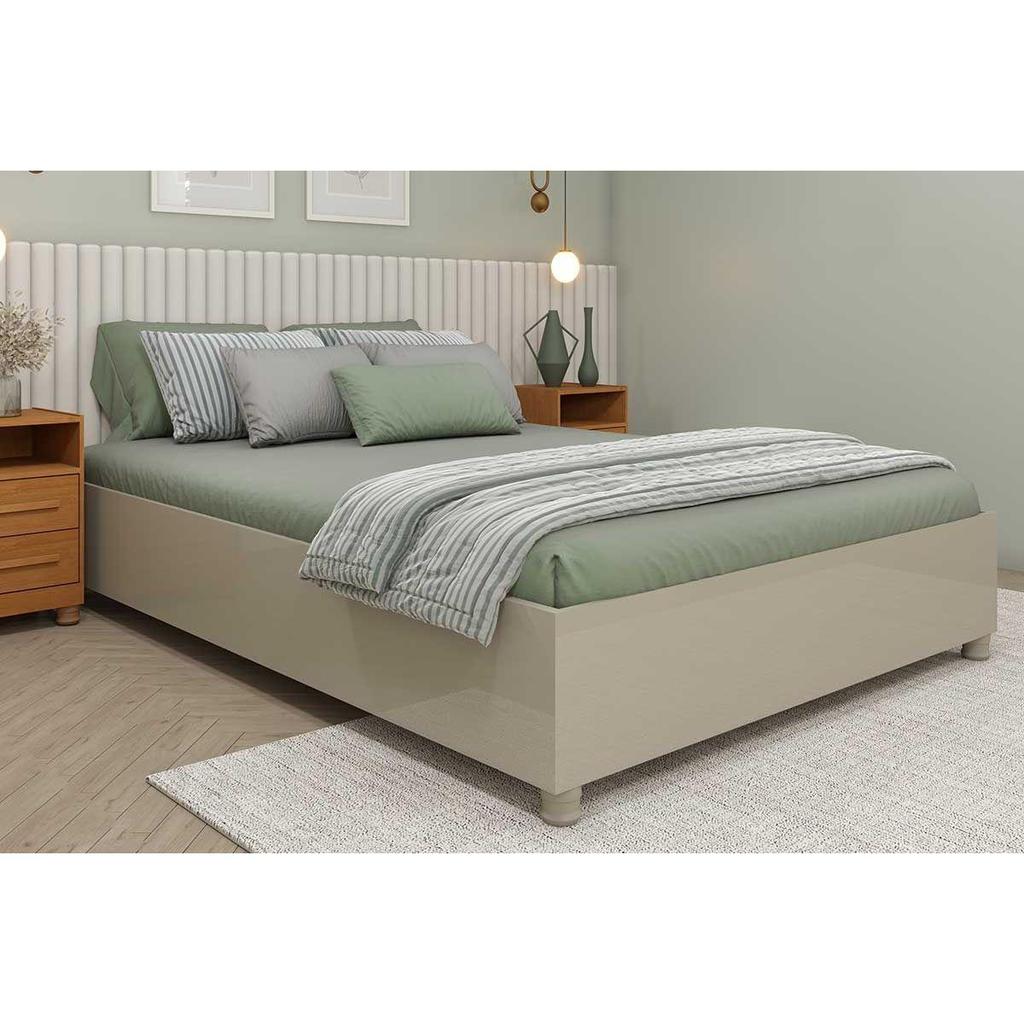 Cama de Casal Mônaco Off White - Tcil Móveis