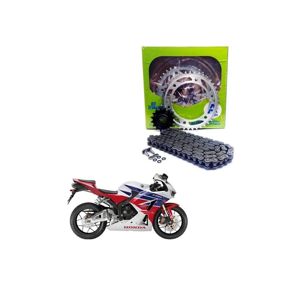 Relacao Completa Honda CBR 600RR AM Gold KMC Corrente Pinhao Coroa Reforcada Substituicao Modelos 2008 2016