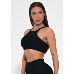 TOP FITNESS FEMININO CANELADO DECOTE ALTO ACTION DLK