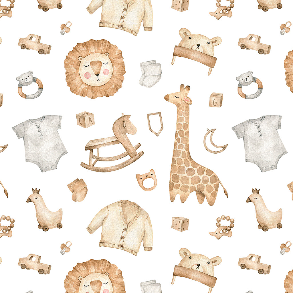 Tecido Tricoline Safári e Brinquedos Baby - Peripan - 50 x 150 cm
