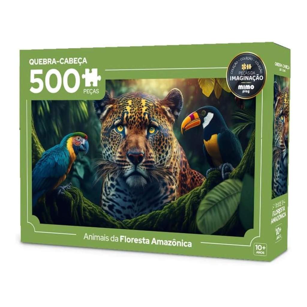 Quebra-cabeça Animais da Floresta Amazônica com 500 Peças Mimo Toys - 2630 em Oferta na Shopee