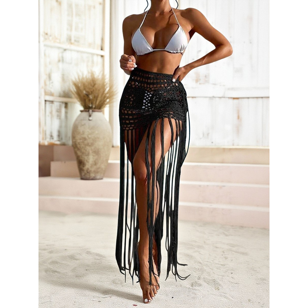 Saia Crochê Com Franjas Saida De Praia Festival De Música