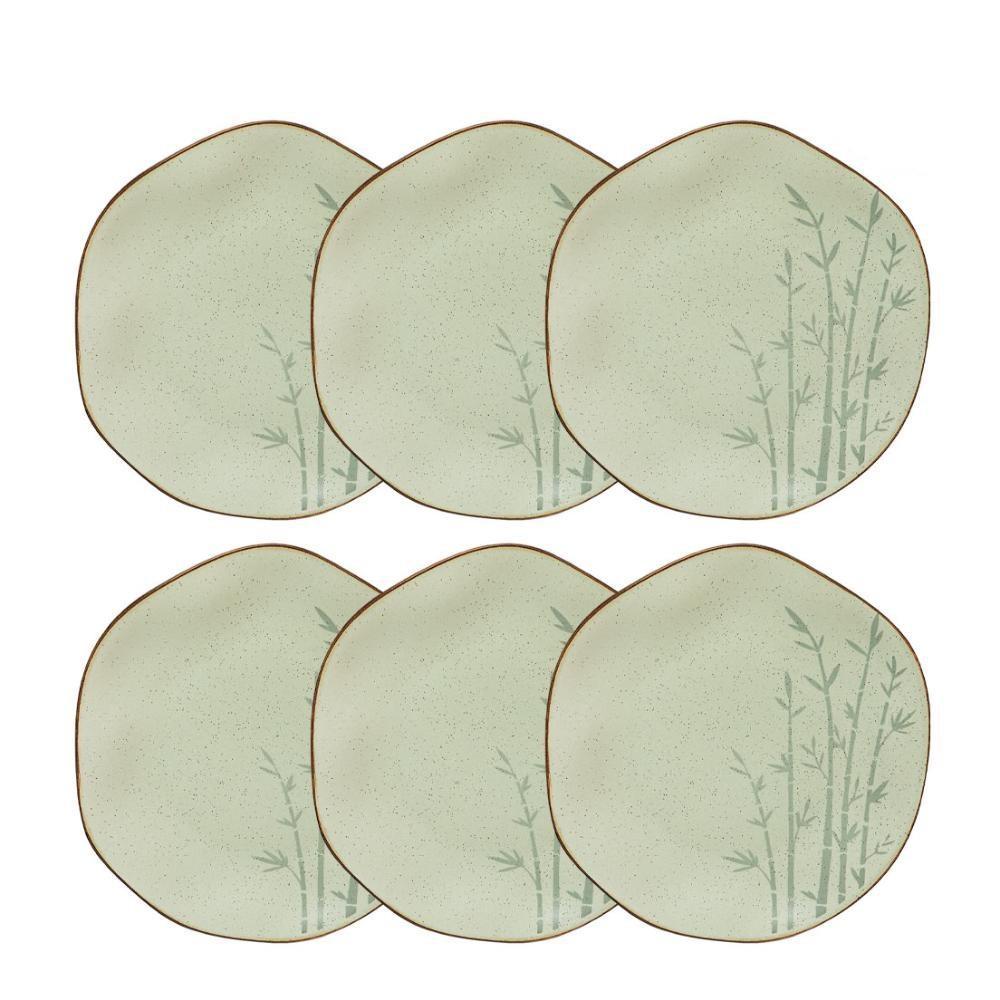 Conjunto de 6 Pratos Rasos 27cm Ryo Bambu em Oferta na Shopee