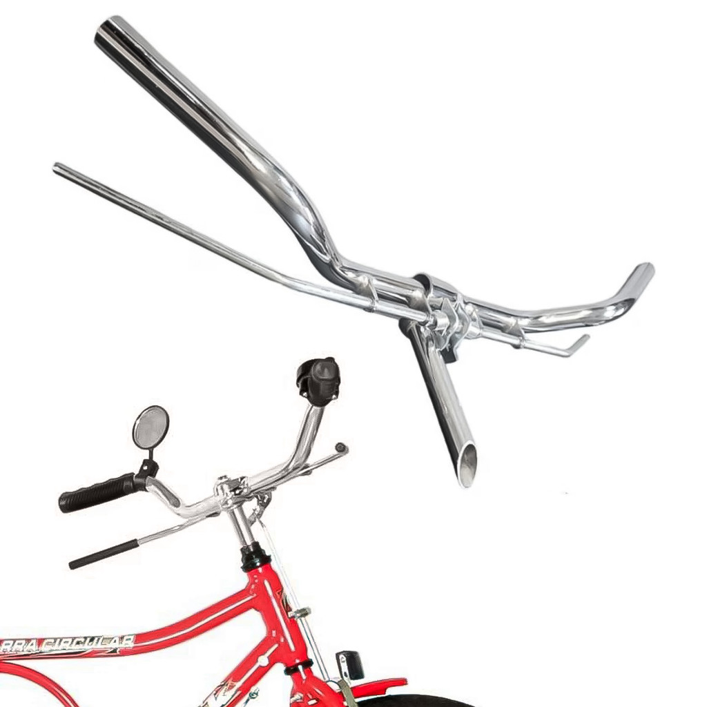 Guidão Sueco Bicicleta Com Suporte Chanfrado Cromado Bike Antiga Monark Barra Forte