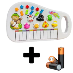 Teclado Piano Infantil de Animais com Sons Brinquedo Educacional Vaquinha