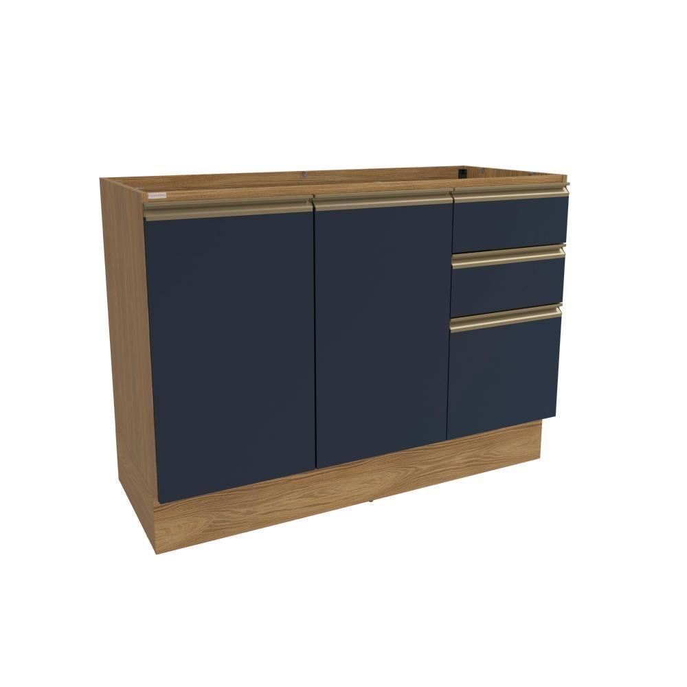 Balcão De Pia Celeste Kappesberg 100% Mdf 2 Portas 3 Gavetas