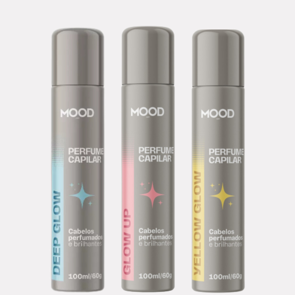 Kit C/3 Perfumes Capilares Glow Up + Yellow Glow + Deep Glow - Mood em Oferta na Shopee