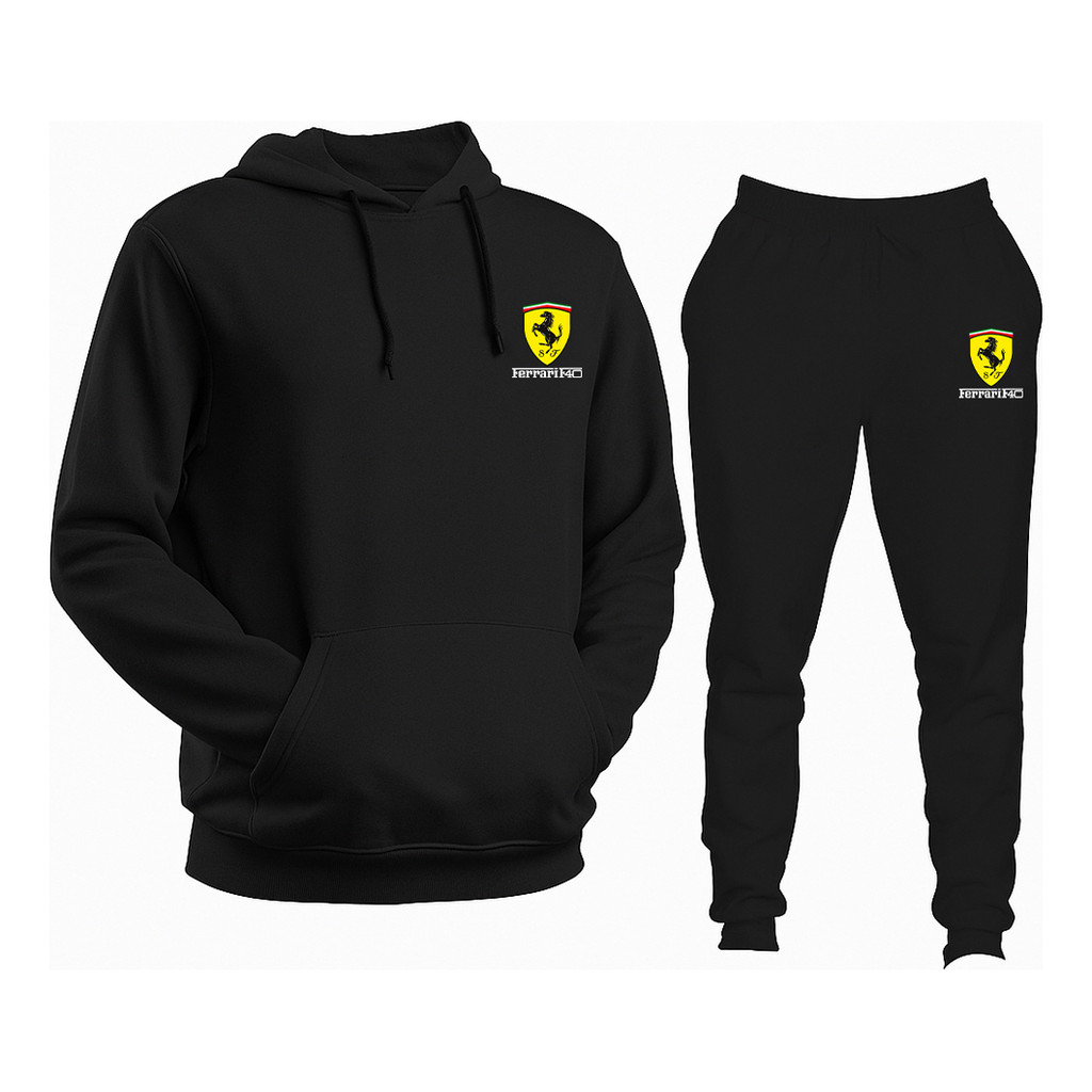 Kit Conjunto Blusa De Frio E Calça Moletom Ferrari Carros