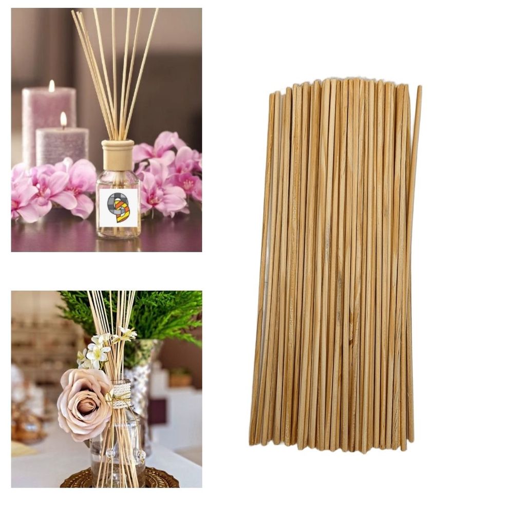 100 Varetas De Madeira Pinus p/ Aromatizador Difusor 25cm