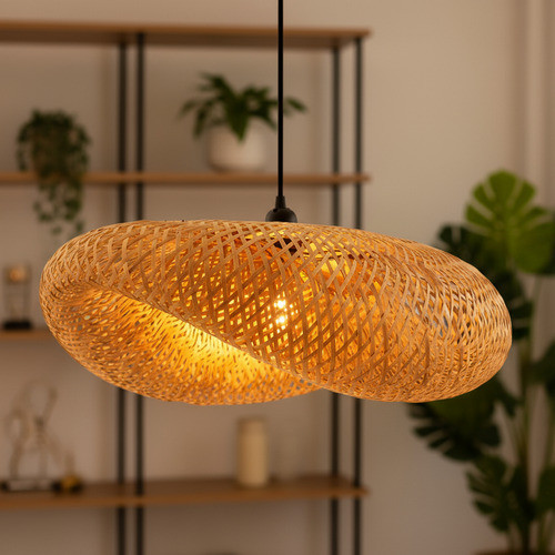 Pendente Rústico Bambu Natural Artesanal 60cm Luminária Teto  Sala Jantar  Iluminação Decoração em Oferta na Shopee