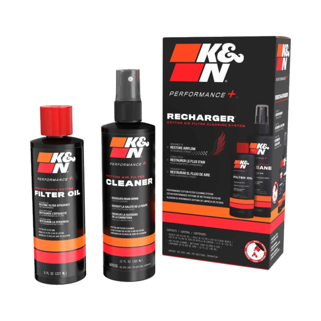 Kit Limpeza Filtro De Ar Vermelho K&n Kn Squeeze Recharger Detergente E Lubrific