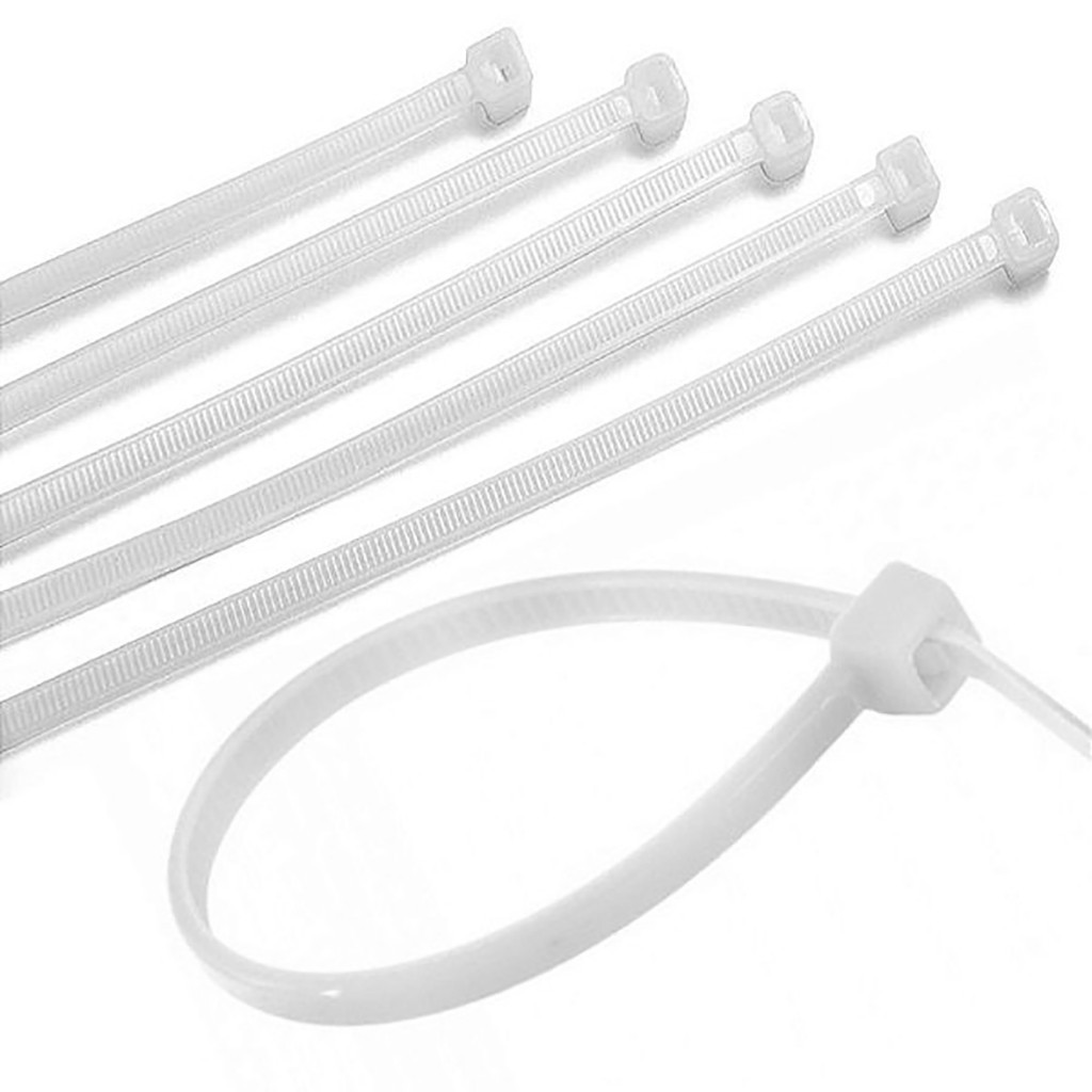 Pacote com 100 Abraçadeiras de Nylon Brancas Algom