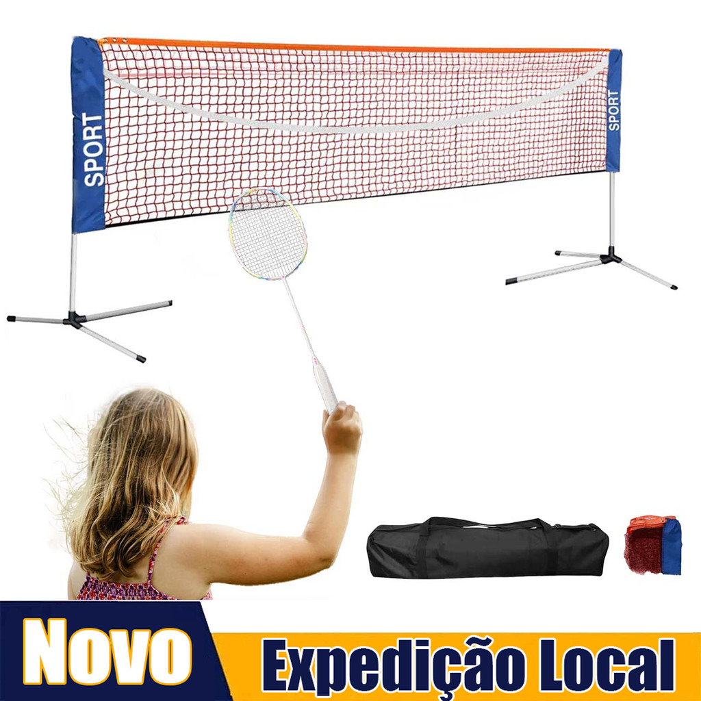 Rede portátil de badminton de praia, Suporte multifuncional, ajuste de altura de três velocidades (75/118 / 160cm)
