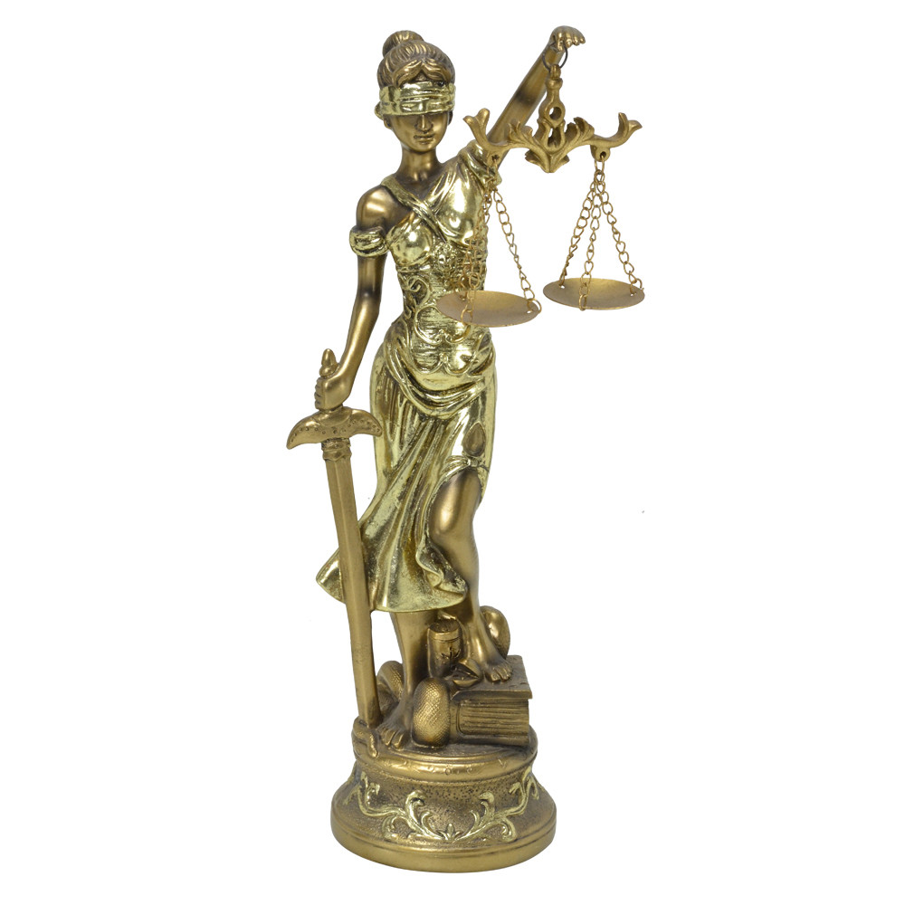 Estátua Deusa Dama Da Justiça Themis Direito Gold