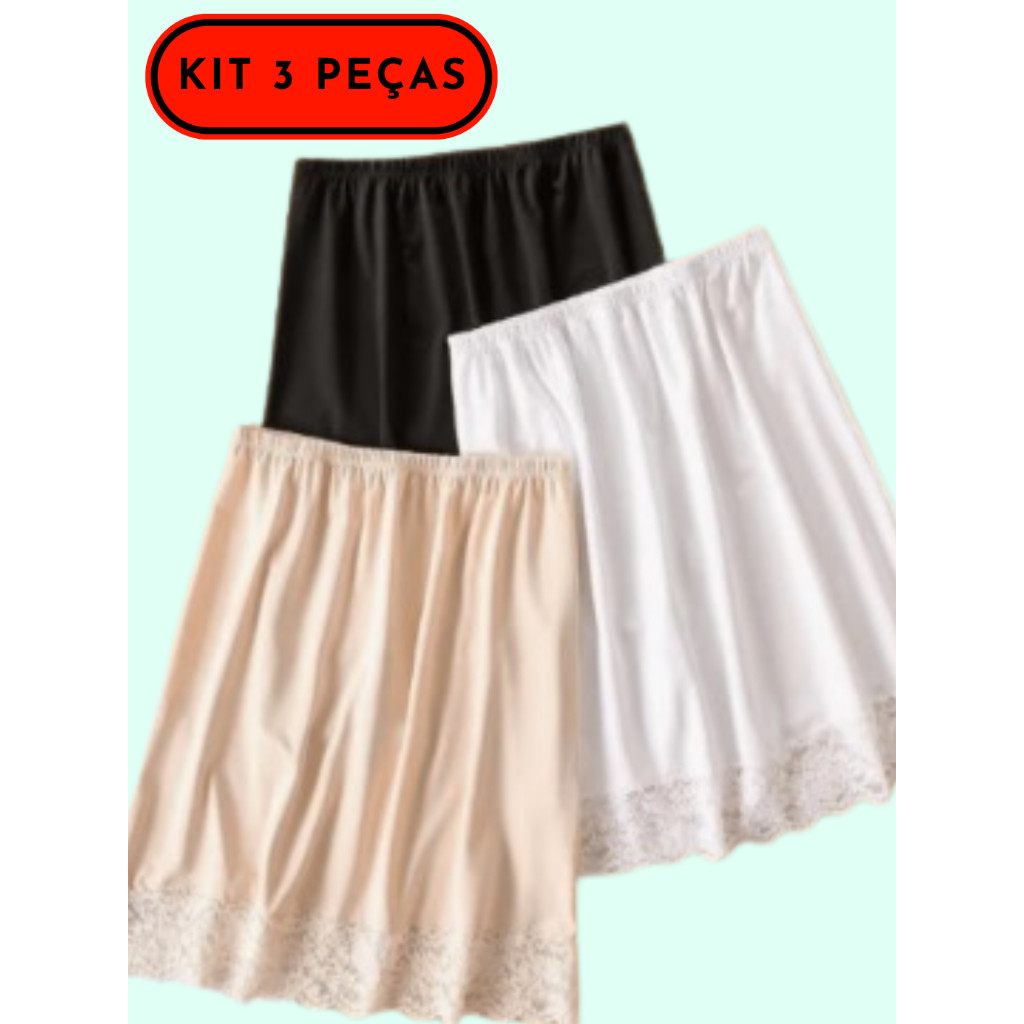 Kit 3 Anaguá Saiote com Renda PP ao G3 Plus Size: Conforto e Elegância para um Acabamento Perfeito em Oferta na Shopee