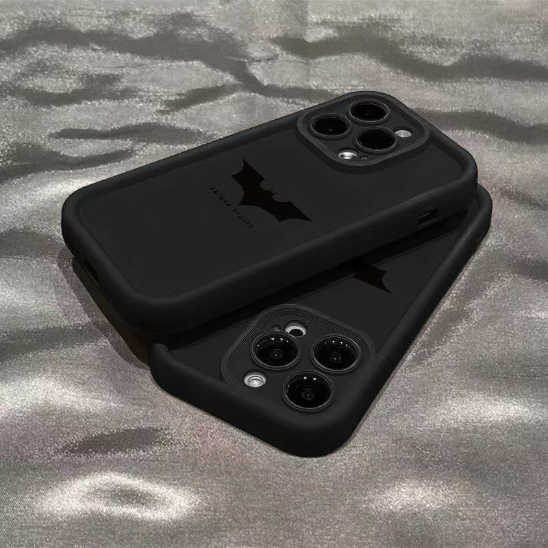 Capinha Capa de Silicone Morcego preto Anti queda para IPhone XR 11 12 13 14 15 16 17 Pro MAX 14 15 16 Plus em Oferta na Shopee