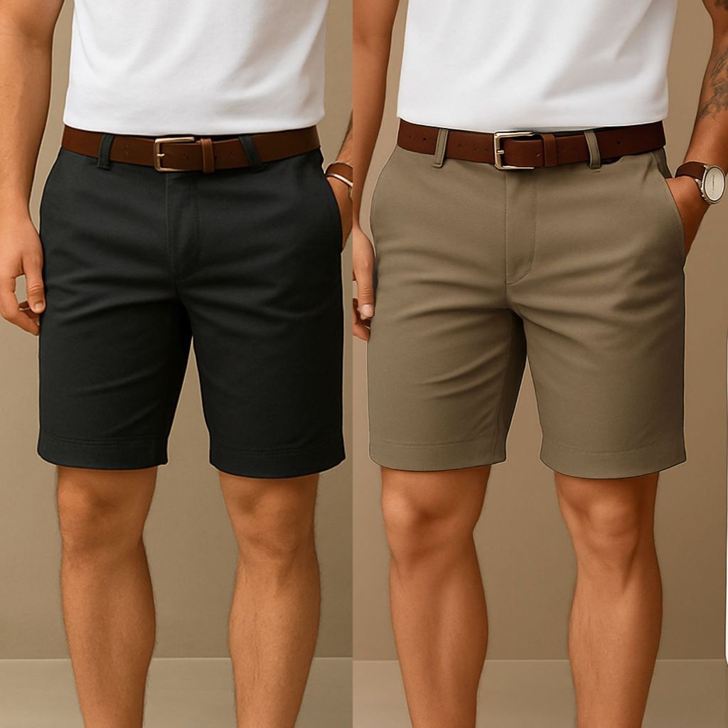 Kit 2 Bermuda Masculina Sarja Esporte Fino Alfaiataria Premium
