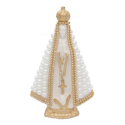 Imagem Nossa Senhora Aparecida Branca Perola Perola 15 Cm