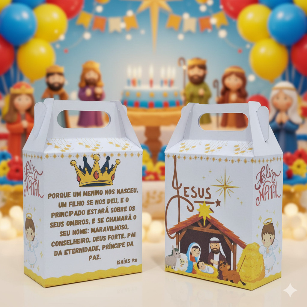 Caixinha Maleta Maletinha Feliz Natal Jesus / Lembrancinha Festa Aniversário e Decoração