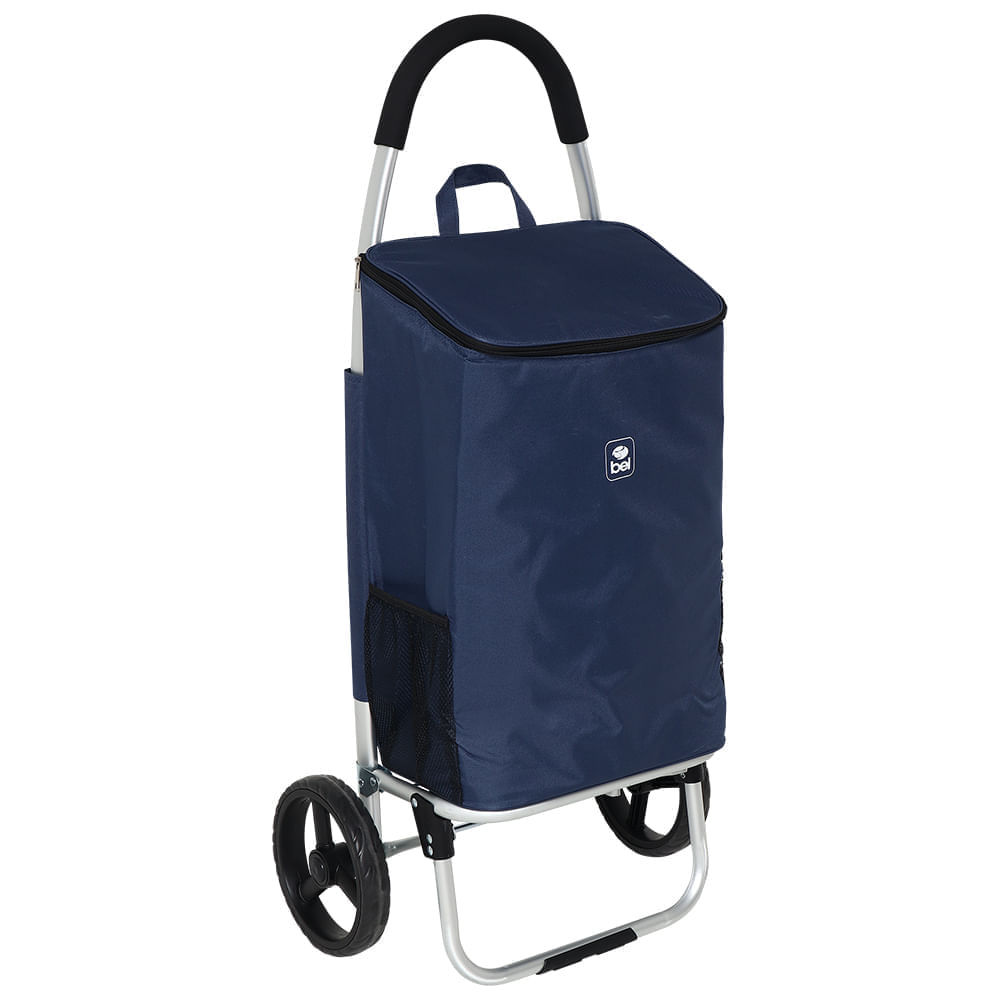 Carrinho Bolsa Térmica com Rodinhas Azul Bel em Oferta na Shopee