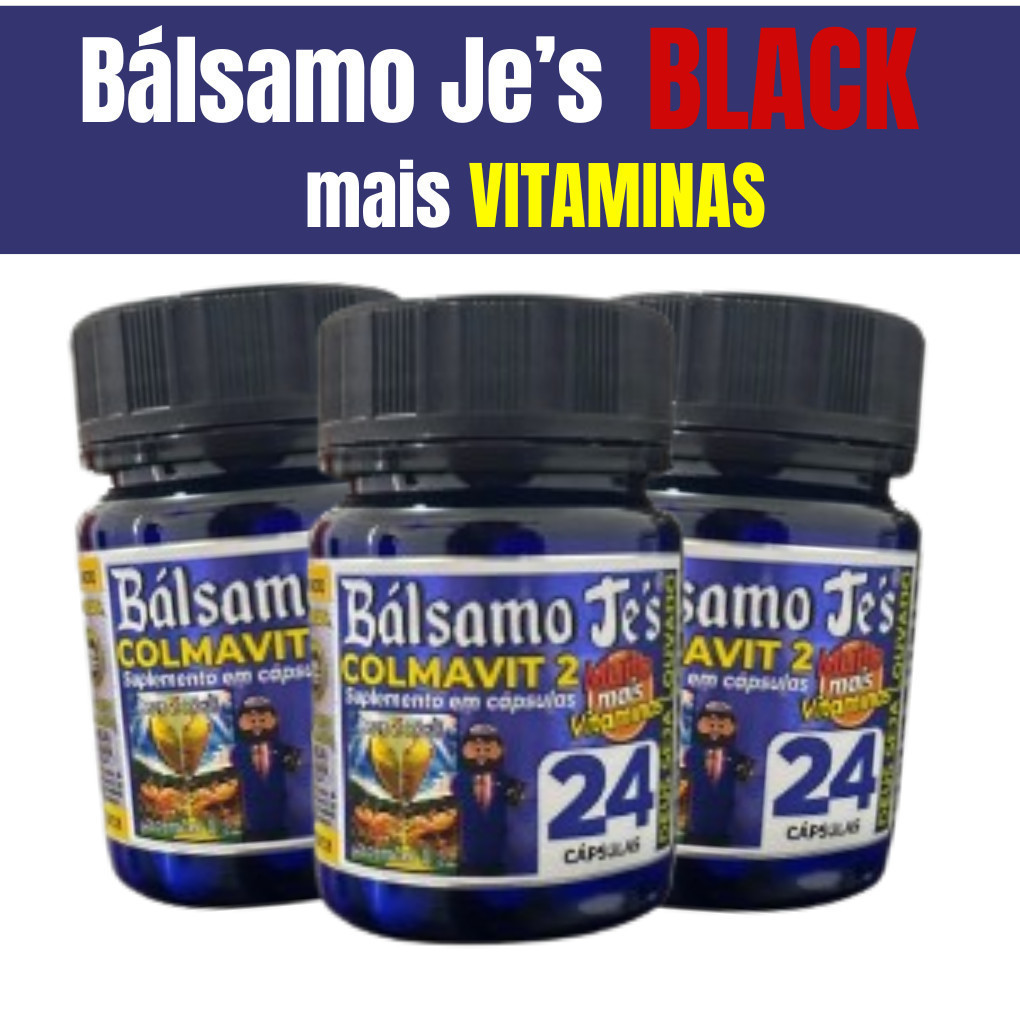 Kit 3 Frascos COLMAVIT 2 Black Premium -  Importado - 24 Cápsulas