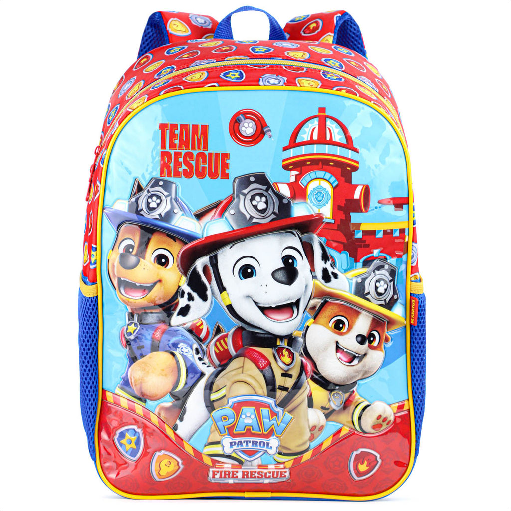 Mochila Escolar Xeryus 16 Patrulha Canina 15292 Vermelho e Azul - Infantil