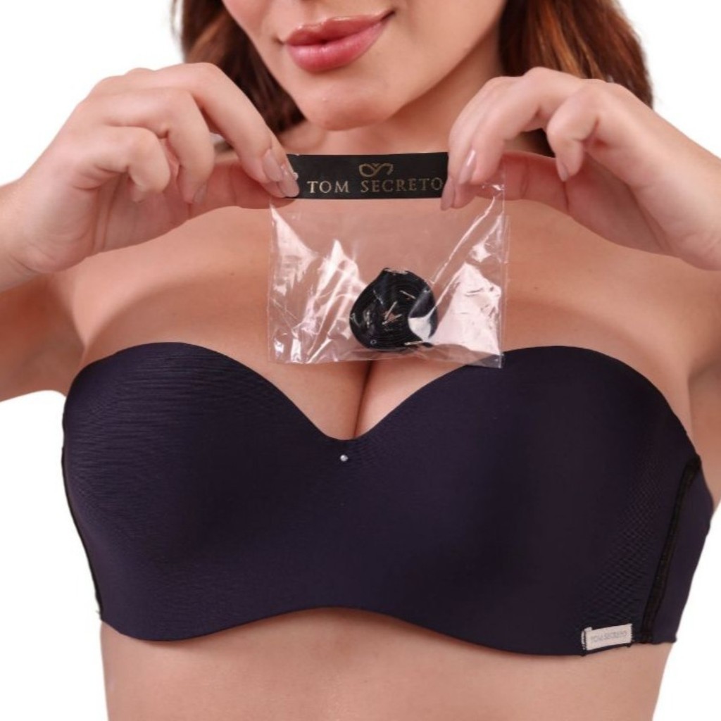Sutiã Feminino Tomara que Caia com Bojo top sexy Alça Removível ajustável Fechamento triplo em Oferta na Shopee
