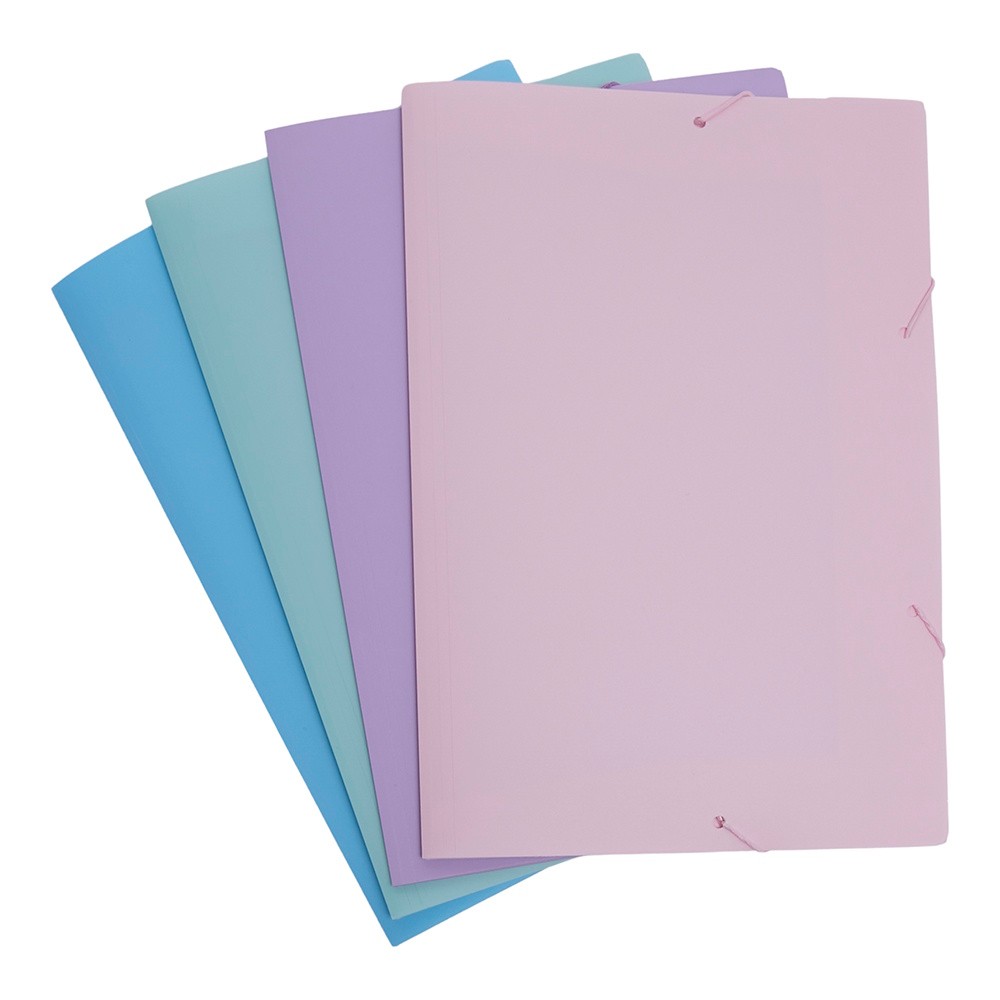 Pasta com Aba e Elastico Oficio Pastel 23,5x33,5cm Polibras (unidade) em Oferta na Shopee