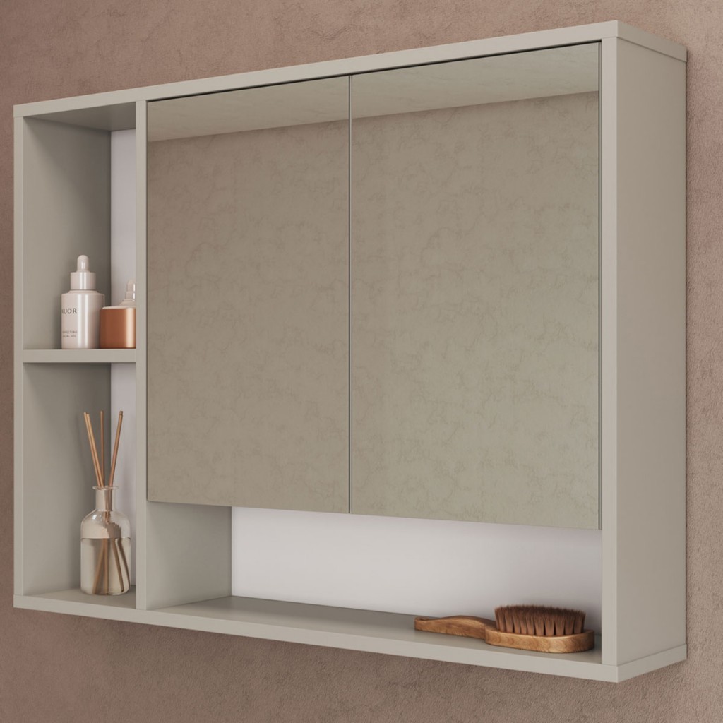 Armário de Banheiro Bari 2 Portas Com Espelho - Art In Móveis em Oferta na Shopee