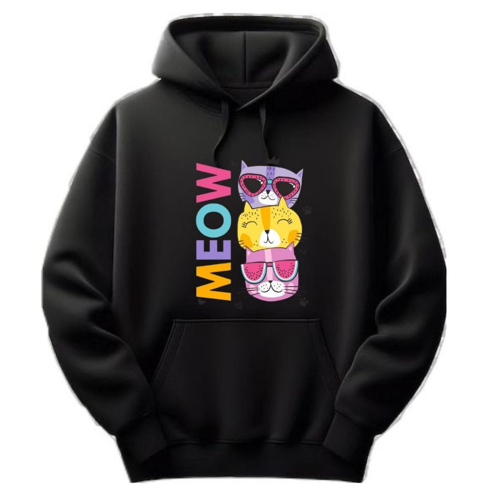 Blusa Moletom Feminino Estampado gatinhos meow