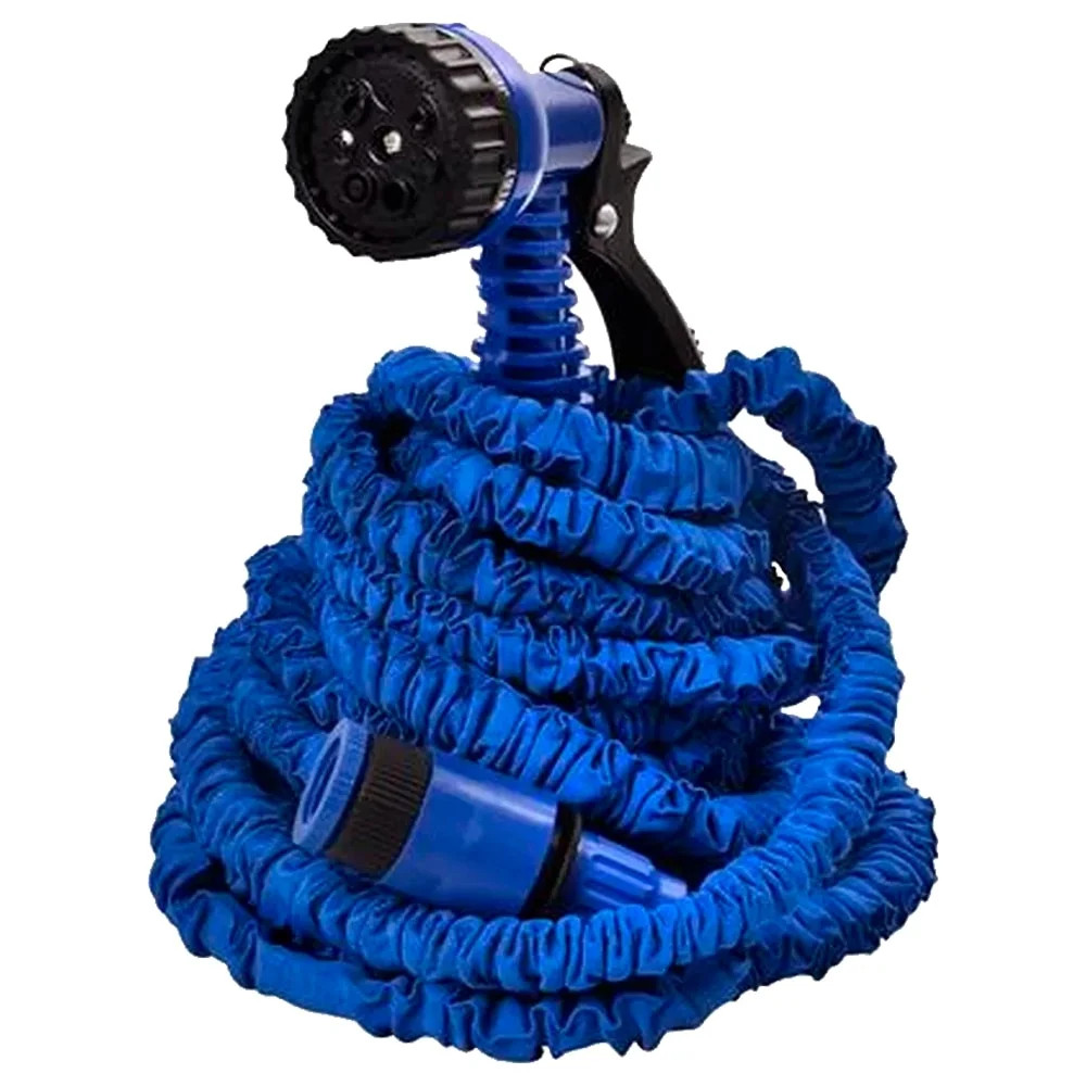Mangueira Mágica Fixxar Azul 15MT Sistema de Engate Rápido Leve com Fácil Manuseio Jardinagem