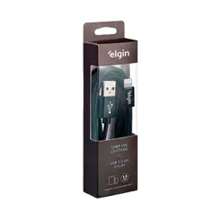 Cabo USB 2.0 Lightning Nylon Preto - 1,5M 480Mbps Compatível com Aparelhos Apple